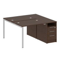 Metal System Quattro Р. ст. с тумбой на П-образном м/к 40БП.РС-СТП-2.1 Акация/Антрацит металл 1412*1475*750