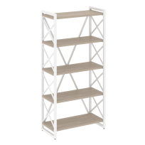 Loft Стеллаж на регулируемых опорах-5 полок VR.L-MST.O-5.8 Тиквуд тёмный/Чёрный металл 800×400×1650 Loft Стеллаж на регулируемых опорах-5 полок VR.L-MST.O-5.8 Тиквуд тёмный/Чёрный металл 800×400×1650