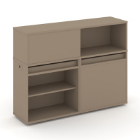 Estetica Набор №11. Тумба двойная+низкая надставка ES.NB.2N-11 Латте 1500×410×1135