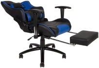 Кресло игровое NORDEN Lotus GTS реклайнер / черно-синяя экокожа/ стальная крестовина