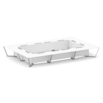 Стол для переговоров прямоугольный Steel Meet KD-PR.B.SP-26K2 / Тиквуд Светлый – Металл Серый / 6000×4000×750