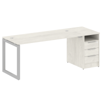 Metal System Quattro Р. ст. с тумбой на О-образном м/к 50БО.РС-СТП-1.4 Акация/Антрацит металл 2012*720*750 Metal System Quattro Р. ст. с тумбой на О-образном м/к 50БО.РС-СТП-1.4 Акация/Антрацит металл 2012*720*750