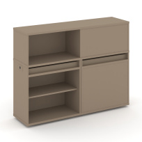 Estetica Набор №12. Тумба двойная+низкая надставка ES.NB.2N-12 Латте 1500×410×1135