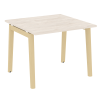 Onix Wood Стол переговорный (1 столешница) OW.PRG-1.1 Белый бриллиант/Дуб светлый/Белый металл 980*980*750
