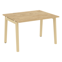 Onix Wood Стол переговорный (1 столешница) OW.PRG-1.2 Белый бриллиант/Дуб светлый/Белый металл 1180*980*750