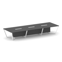 Стол для переговоров прямоугольный Steel Meet KD-PR.B.SP-16 / Тиквуд Светлый – Металл Белый / 4800×1600×750 Стол для переговоров прямоугольный Steel Meet KD-PR.B.SP-16 / Тиквуд Светлый – Металл Белый / 4800×1600×750