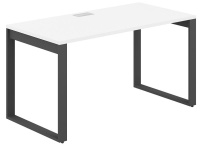 Стол офисный с лючком Allegro / 1400×800×750 / Профиль О-образный: 70×20 Антрацит / Столешница: Белый / AG.108.WH.L.72.AN Стол офисный с лючком Allegro / 1400×800×750 / Профиль О-образный: 70×20 Антрацит / Столешница: Белый / AG.108.WH.L.72.AN