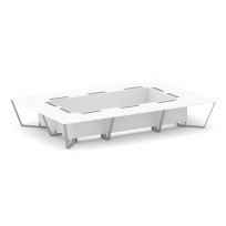 Стол для переговоров прямоугольный Steel Meet KD-PR.B.SP-20K / Тиквуд Светлый – Металл Серый / 4800×3200×750