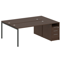 Metal System Quattro Р. ст. с тумбой на П-образном м/к 40БП.РС-СТП-2.4 Акация/Антрацит металл 2012*1475*750