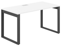 Стол офисный с лючком Allegro / 1600×800×750 / Профиль О-образный: 70×20 Антрацит / Столешница Белый / AG.109.WH.L.72.AN Стол офисный с лючком Allegro / 1600×800×750 / Профиль О-образный: 70×20 Антрацит / Столешница Белый / AG.109.WH.L.72.AN