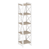 Loft Стеллаж на регулируемых опорах-5 полок VR.L-MST.O-5.4 Тиквуд тёмный/Чёрный металл 400×400×1650 Loft Стеллаж на регулируемых опорах-5 полок VR.L-MST.O-5.4 Тиквуд тёмный/Чёрный металл 400×400×1650
