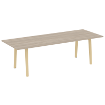 Onix Wood Direct Стол переговорный OW.PRG-25 Белый бриллиант/Дуб светлый/Белый металл 2580*980*750 Onix Wood Direct Стол переговорный OW.PRG-25 Белый бриллиант/Дуб светлый/Белый металл 2580*980*750