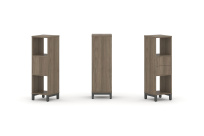 Стеллаж-перегородка односторонний средний трёхъярусный Style Project SN.NS-311 Тиквуд Светлый/Металл Белый 387×400×1248 Стеллаж-перегородка односторонний средний трёхъярусный Style Project SN.NS-311 Тиквуд Светлый/Металл Белый 387×400×1248