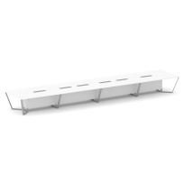 Стол для переговоров прямоугольный Steel Meet KD-PR.B.SP-24 / Тиквуд Светлый – Металл Серый / 8000×1600×750