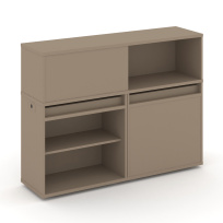 Estetica Набор №11. Тумба двойная+низкая надставка ES.NB.2N-11 Латте 1500×410×1135