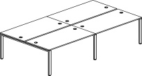 Metal System Р.ст. на 4 раб. места на А-образном м/к БА.СМ-4.3 Белый/Мокко металл 2800*1475*750 Metal System Р.ст. на 4 раб. места на А-образном м/к БА.СМ-4.3 Белый/Мокко металл 2800*1475*750
