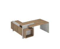 Стол для руководителя правый Wood&Stone / СФ-531202 / 2200×1996×840 / Дуб Чарльстон / Бетон Чикаго Стол для руководителя правый Wood&Stone / СФ-531202 / 2200×1996×840 / Дуб Чарльстон / Бетон Чикаго