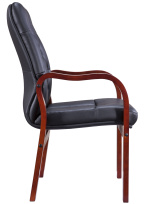 Стул офисный Everprof Monaco Wood CF Экокожа Черный Стул офисный Everprof Monaco Wood CF Экокожа Черный