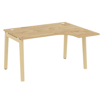 Onix Wood Стол эргономичный правый OW.SA-3 (R) Белый бриллиант/Дуб светлый/Белый металл 1380*1180*750 (800/460)