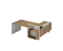 Стол для руководителя левый Wood&Stone / СФ-531211 / 2000×1798×840 / Дуб Чарльстон / Бетон Чикаго Стол для руководителя левый Wood&Stone / СФ-531211 / 2000×1798×840 / Дуб Чарльстон / Бетон Чикаго
