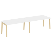 Onix Wood Стол переговорный (2 столешницы) OW.PRG-2.4 Белый бриллиант/Дуб светлый/Белый металл 3160*980*750 Onix Wood Стол переговорный (2 столешницы) OW.PRG-2.4 Белый бриллиант/Дуб светлый/Белый металл 3160*980*750