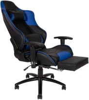 Кресло игровое NORDEN Lotus GTS реклайнер / черно-синяя экокожа/ стальная крестовина