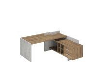 Стол для руководителя правый Wood&Stone / СФ-531212 / 2000×1798×840 / Дуб Чарльстон / Бетон Чикаго Стол для руководителя правый Wood&Stone / СФ-531212 / 2000×1798×840 / Дуб Чарльстон / Бетон Чикаго