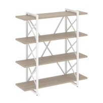 Loft Стеллаж на регулируемых опорах-4 полки VR.L-MST.O-4.8V Тиквуд тёмный/Чёрный металл 1200×400×1280 Loft Стеллаж на регулируемых опорах-4 полки VR.L-MST.O-4.8V Тиквуд тёмный/Чёрный металл 1200×400×1280